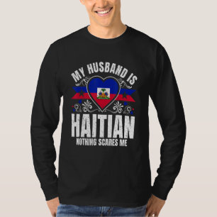 T-shirt Mon mari est haïtien Drapeau de fierté Pat