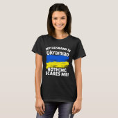 T-shirt Mon mari est ukrainien drôle drapeau ukrainien cad (Devant entier)