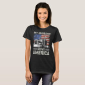 T-shirt Mon mari Move America Semi Truck Driver Trucucker (Devant entier)