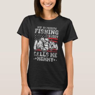 T-shirt Mon meilleur ami de pêche appelle-moi maman drapea