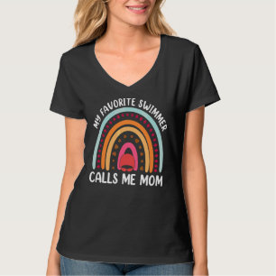 T-shirt Mon nageur favori m'appelle maman Rainbow Swimming