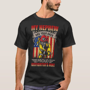 T-shirt Mon neveu a ton dos Fier Tante de pompier A