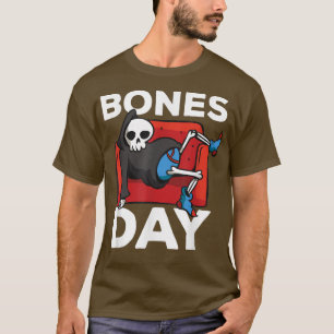T-shirt Mon No Bones Day Viral Funny Chillin Skeleton 