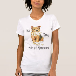 T-shirt Mon Norwich Terrier a mangé mes devoirs