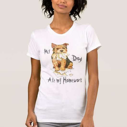 T-shirt Mon Norwich Terrier a mangé mes devoirs (Devant)