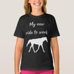 T-shirt Mon nouveau voyage au travail en cheval drôle