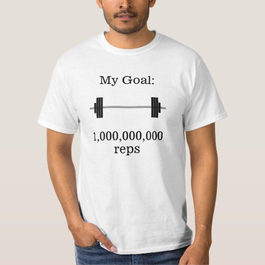 T-shirt "Mon objectif : 1.000.000.000 reps" + Barbell (Devant)