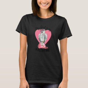 T-shirt Mon oiseau est ma Valentine Congo African Grey Wat