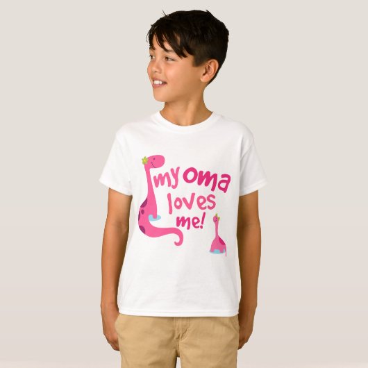 T-shirt Mon Oma m'aime dinosaure (Devant entier)