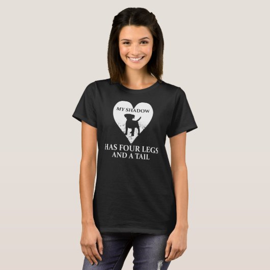 T-shirt Mon ombre a quatre jambes et une queue (Devant entier)