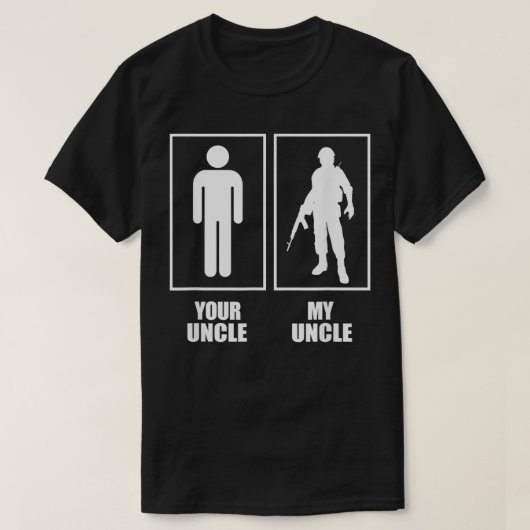 T-shirt Mon oncle est dans l'armée Fière du cadeau de la f (Design devant)