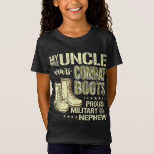 T-Shirt Mon oncle Porte des bottes de combat Chien Tags Fi