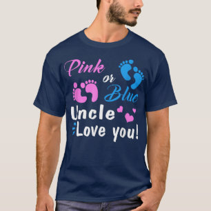 T-shirt Mon Oncle Rose Ou Bleu Vous Aime Fête De Révélatio