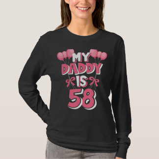 T-shirt Mon papa a 58 ans, 58e anniversaire masculin