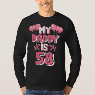 T-shirt Mon papa a 58 ans, 58e anniversaire masculin