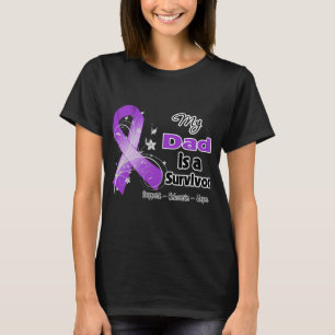 T-shirt Mon papa est un ruban de pourpre de survivant