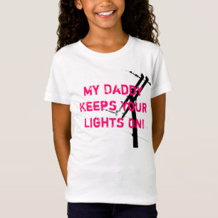 T-Shirt Mon papa garde vos lumières, Linegirl-ROSES