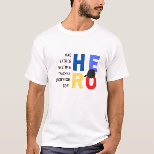 T-shirt Mon papa le père héros enseignant chauffeur fils (Devant)