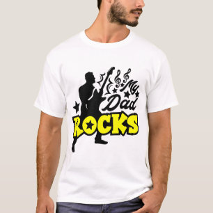 T-shirt Mon papa Rocks Guitare Musicien Fête des pères Cad