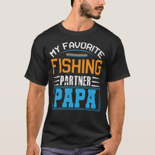 T-shirt Mon partenaire de pêche favori Fête des pères PAPA