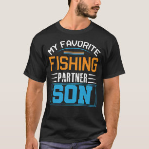 T-shirt Mon partenaire de pêche favori Fête des pères SON