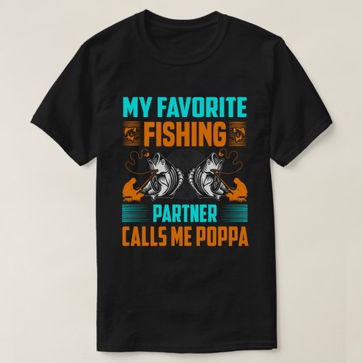 T-shirt Mon Partenaire De Pêche Préféré M'Appelle POPPA Vi (Design devant)