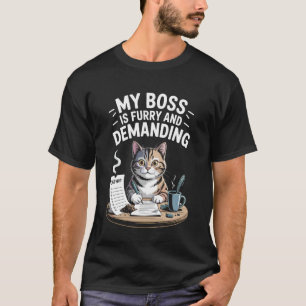 T-shirt Mon patron est un amoureux des chats poilu et exig