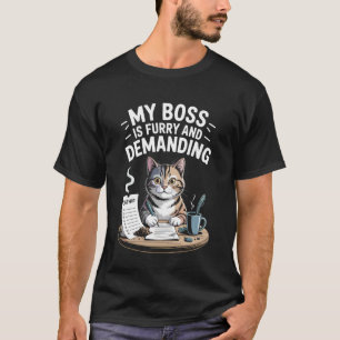 T-shirt Mon patron est un amoureux des chats poilu et exig