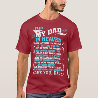 T-shirt Mon père dans le paradis Poème pour fille Fils Per