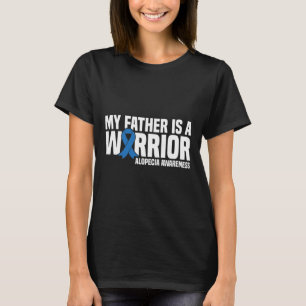 T-shirt Mon père est un Guerrier Bleu Ribbon Alopecia Laur