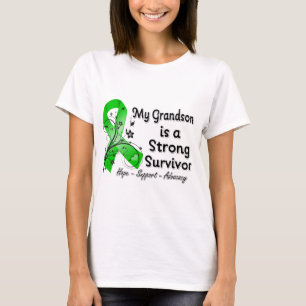 T-shirt Mon petit-fils est un ruban fort de vert de