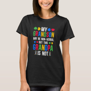 T-shirt Mon petit-fils fier grand-père autiste guerrier au