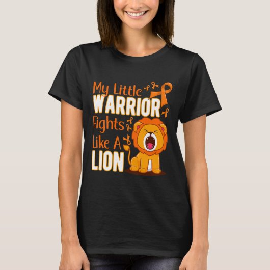 T-shirt Mon Petit Guerrier Se Batte Comme Un Lion Leukemia (Devant)