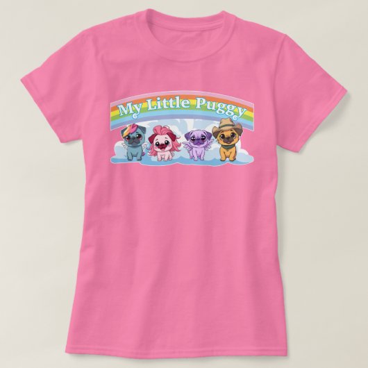 T-shirt Mon petit Puggy MLP Carlin mignon (Design devant)
