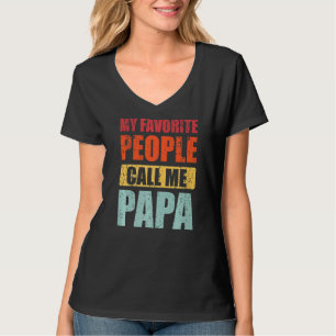 T-shirt Mon Peuple Préféré M'Appelle Papa Retro Papa Père