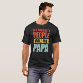 T-shirt Mon Peuple Préféré M'Appelle Papa Retro Papa Père (Devant entier)