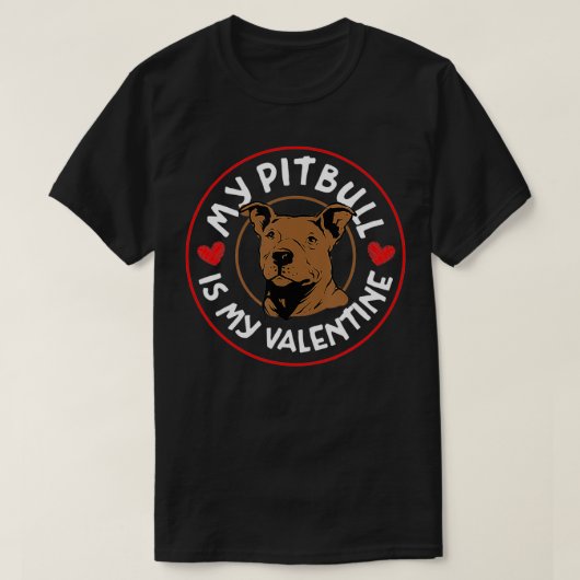 T-shirt Mon Pitbull est ma Saint Valentin (Design devant)