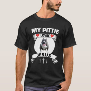 T-shirt Mon Pittie Aime Jésus Famille Chrétienne Pitbull C