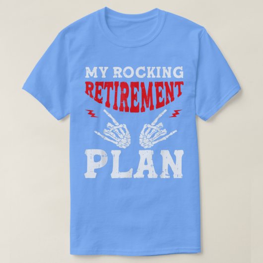 T-shirt Mon plan de retraite à la roche Joueur de guitare (Design devant)