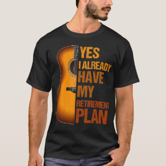T-shirt Mon plan de retraite Guitare Guitare Stuff Vintage