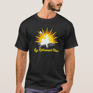 T-shirt Mon plan de retraite Kayak Bateau Coucher de solei