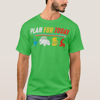 T-shirt Mon Plan Pour Aujourd'Hui Tracteur De Café Bière P