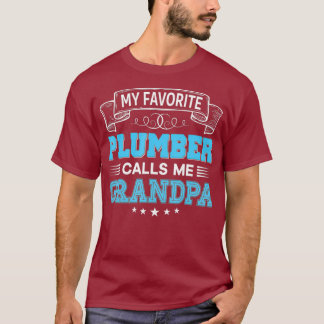 T-shirt Mon Plumber Favori M'Appelle Grand-Père Papa Maman