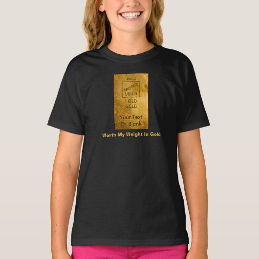 T-shirt Mon Poids En Or (Devant)