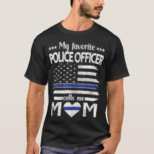 T-shirt Mon Policier Préféré M'Appelle Maman Ligne Bleue