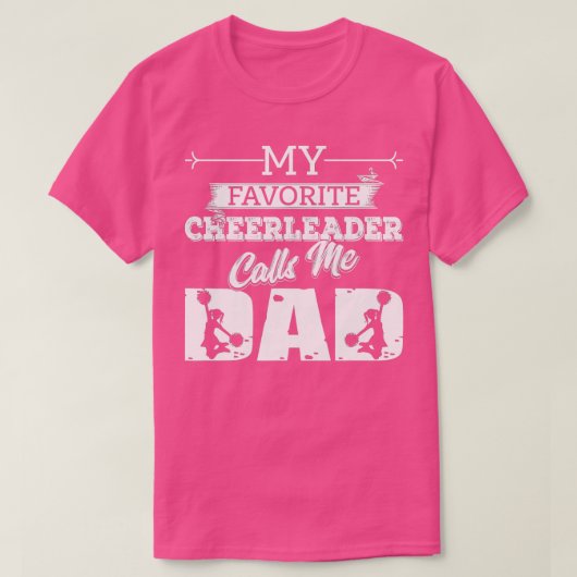 T-shirt Mon Pom-pom girl Favori M'Appelle Papa Cheer Père (Design devant)