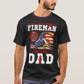 T-shirt Mon pompier préféré m'appelle Papa Pompier Ameri (Devant)