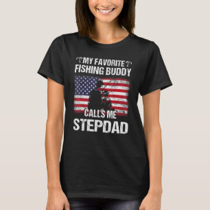 T-shirt Mon pote de pêche préféré m'appelle beau-père Flag