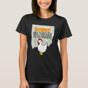 T-shirt Mon poulet mange Mon travail à domicile École d'en