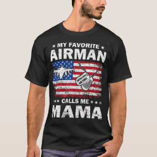 T-shirt Mon préféré aviateur m'appelle maman drapeau USAF